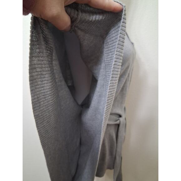 Michael Kors Angora Blend Heather Grey V-Neck Belted Sweater Poncho Caftan SM M - Picture 13 of 16